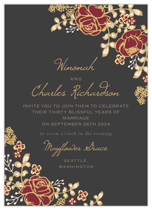 Vows Vow Renewal Gold Marble Anniversary Invitations Anniversary Announcement Invitation Card Anniversary Invites Celebration