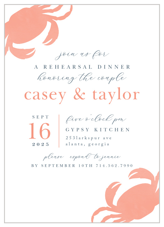 Rehearsal Dinner Invitations | Match Your Color & Style Free!