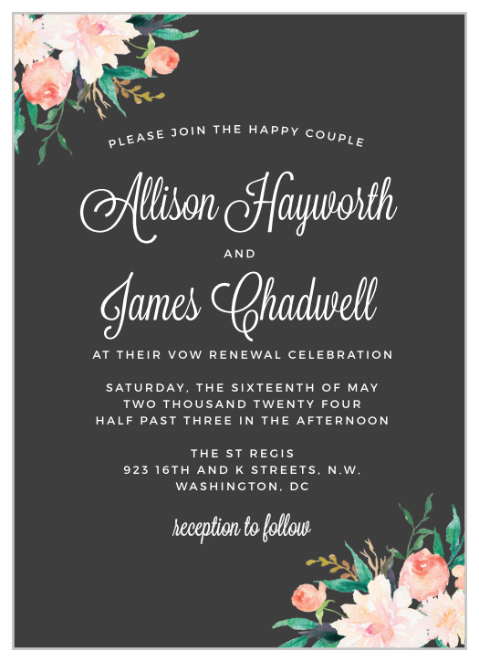 Vow Renewal Invitations Templates - Match Your Color & Style Free!