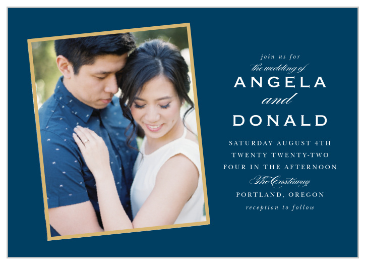 Request the presence of family and friends to your big day with our chic Perfect Frame Wedding Invitations.