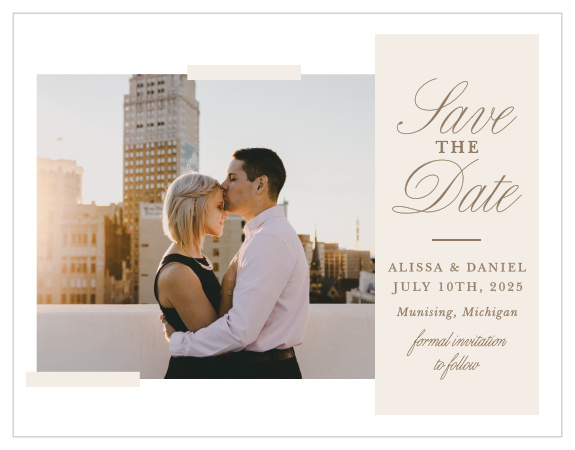 Let everyone know when the big day is with our Modern Memories Save-the-Date Cards. 