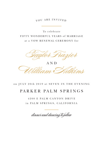 Vow Renewal Invitations Renew Your Love With Basic Invite