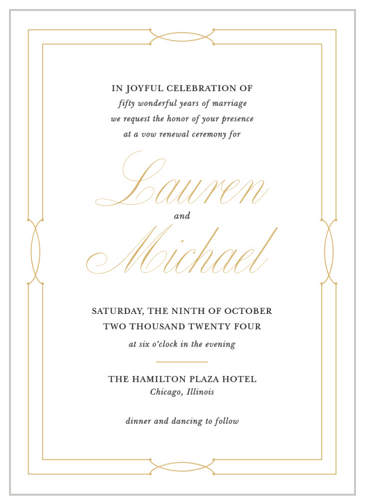 Vow Renewal Invitations | Renew Your Love with Basic Invite