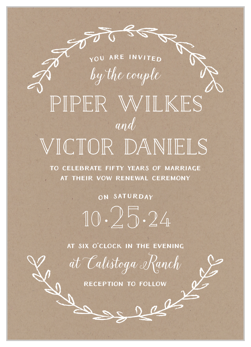 Download Craft Wreath Vow Renewal Invitations By Basic Invite