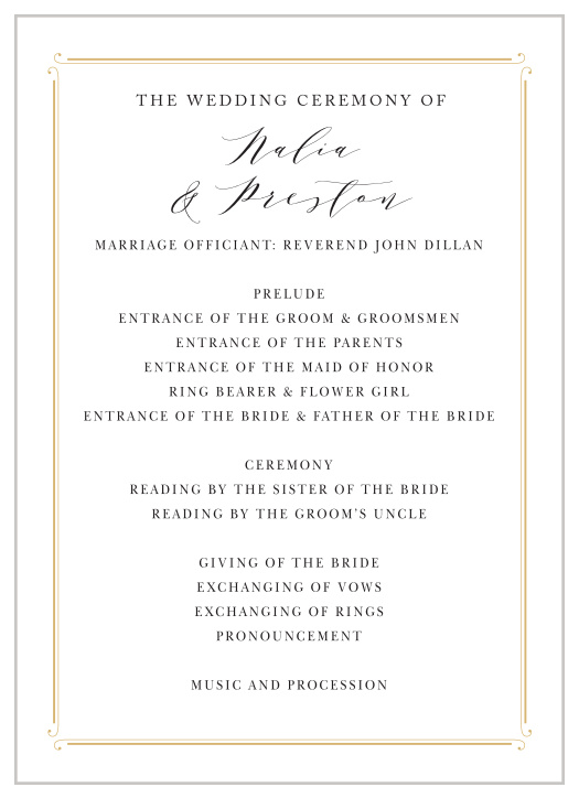 Wedding Programs Match Your Colors Style Free Basic Invite