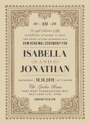 Vow Renewal Invitations Renew Your Love With Basic Invite