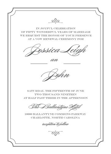 Vow Renewal Invitations Renew Your Love With Basic Invite