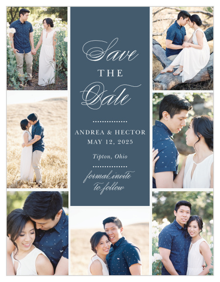 Express the joy of your upcoming nuptials with our Buttoned Up Save-the-Date Cards.