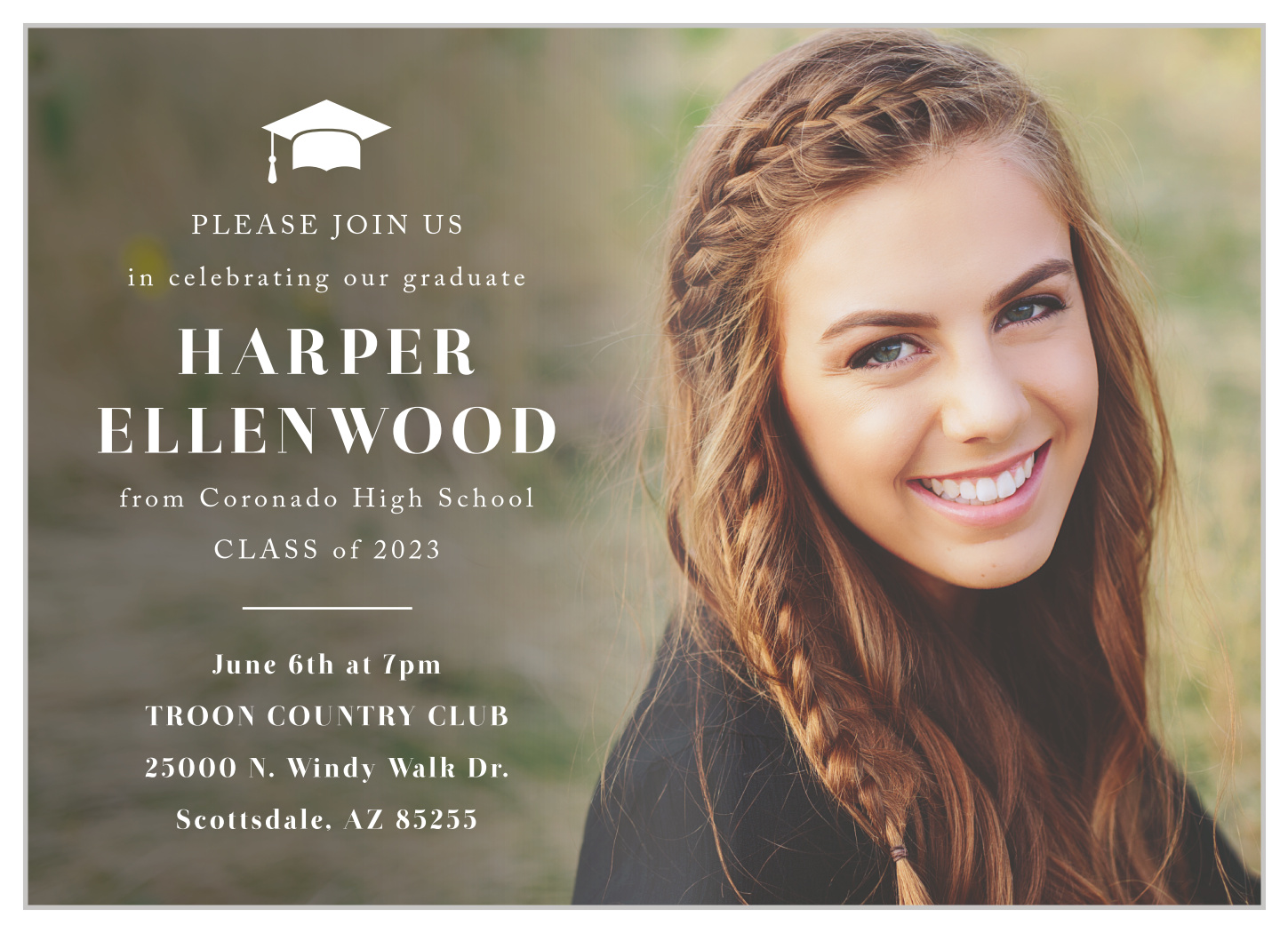 Commencement Cap Graduation Invitations by Basic Invite