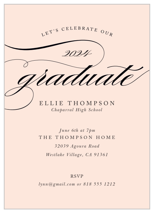 The perfect way to request the presence of your loved ones to come and support you on your big day is with our Classic Grad Graduation Invitations.