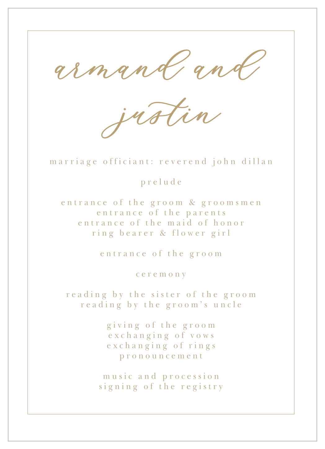 Oversize Script Wedding Programs By Basic Invite