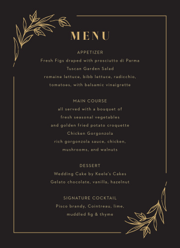 Wedding Menus | Design Your Menu Cards Instantly Online!