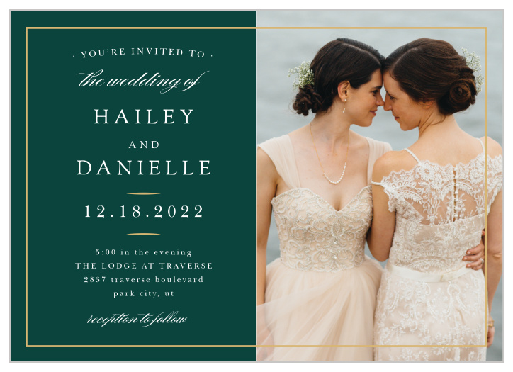 Surround yourself with your friends and family on your wedding day with our Delicate Frame Wedding Invitations.