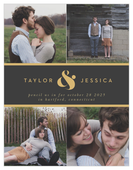 Let your family and friends know you're getting married by utilizing our Minimal Band Save-the-Date Cards! 