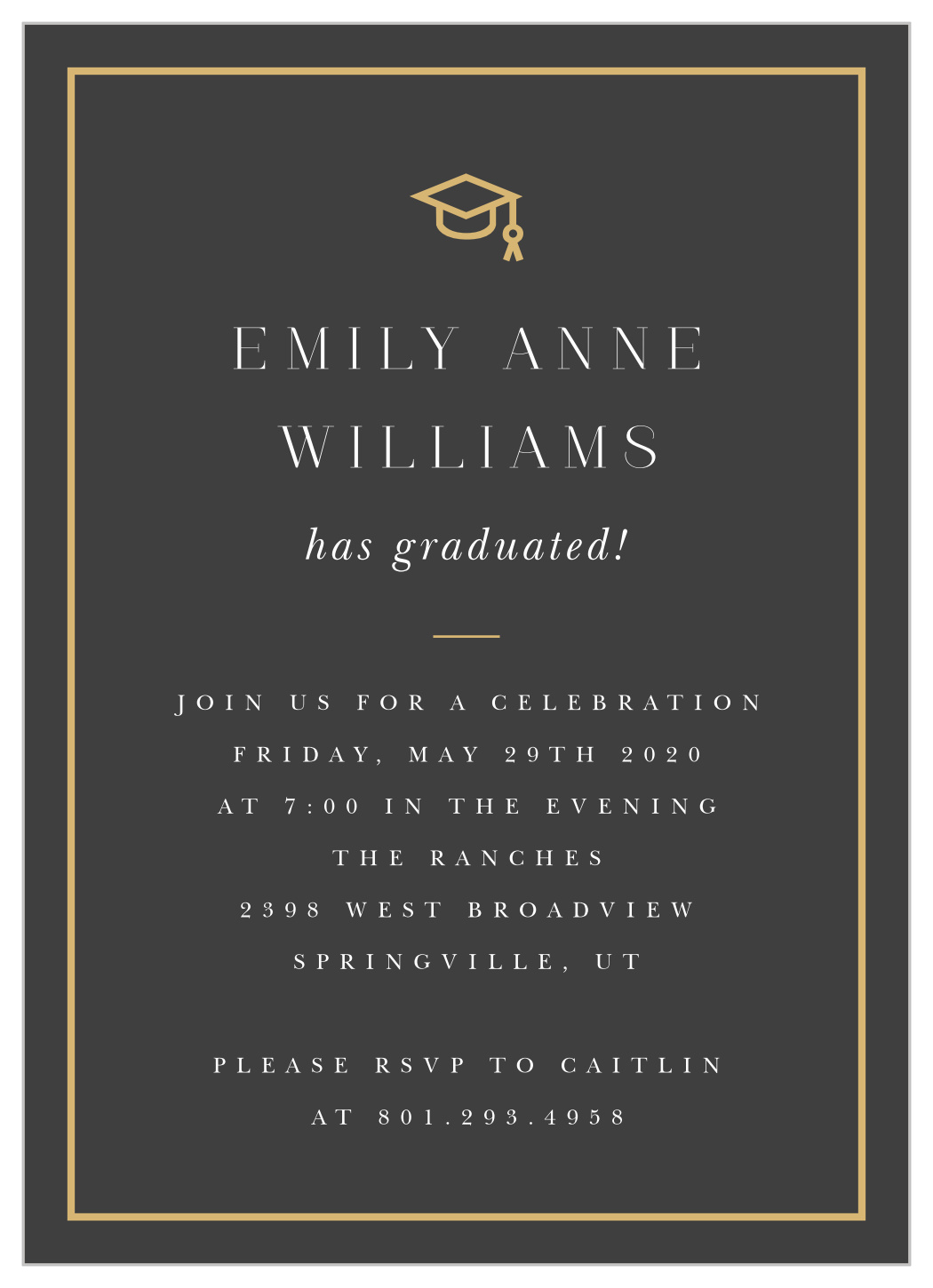 Graduate Corners Graduation Invitation by Basic Invite