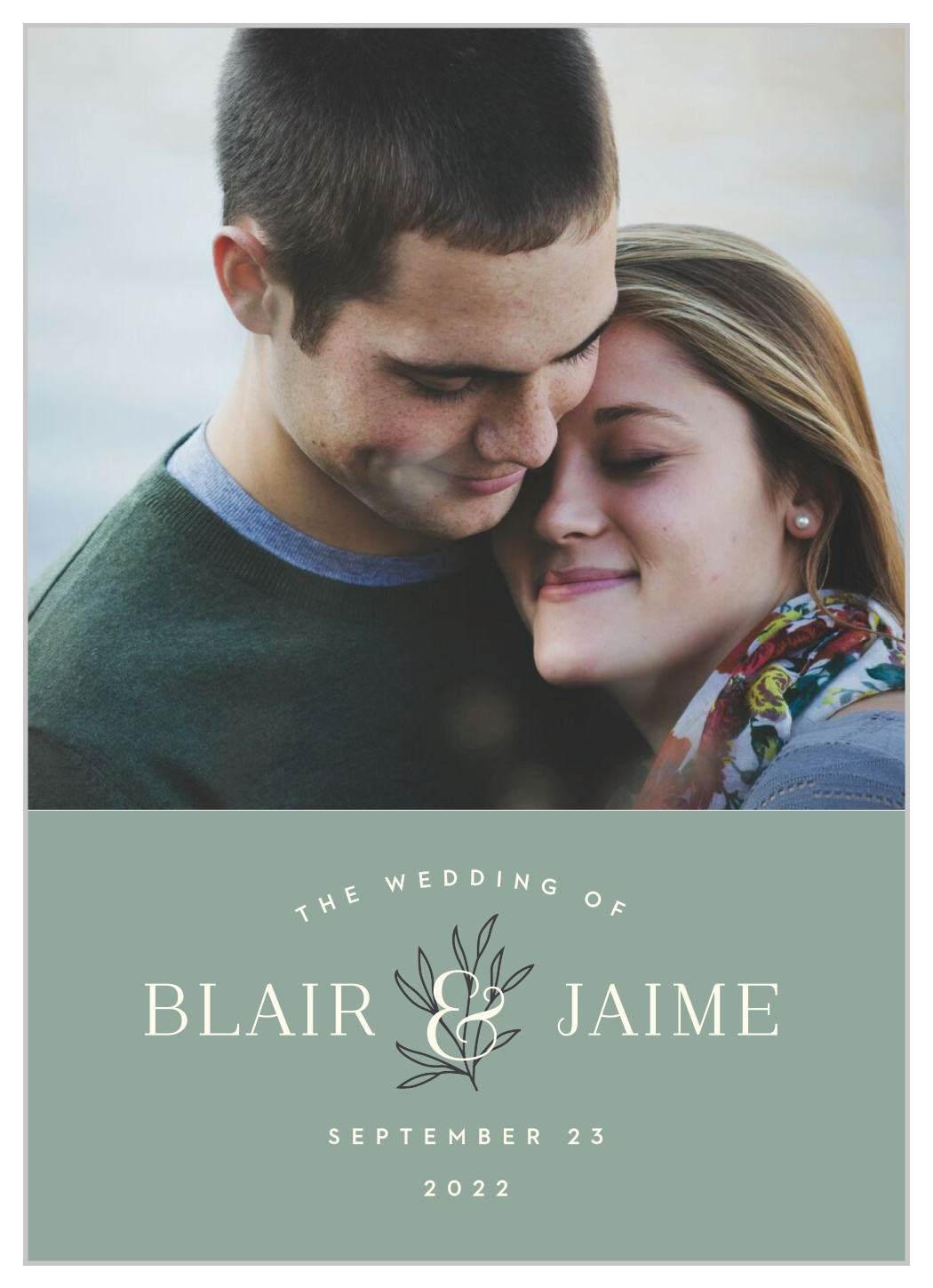 Leafy Label Wedding Invitations by Basic Invite