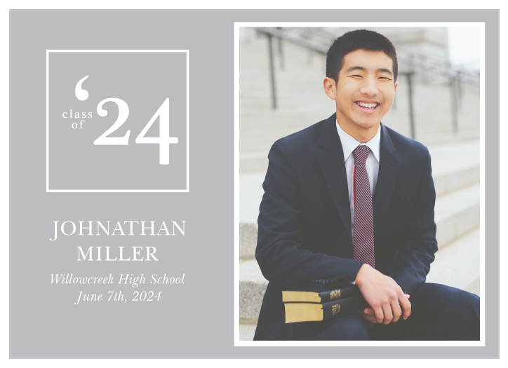 Silver Tassel Graduation Thank You Cards by Basic Invite