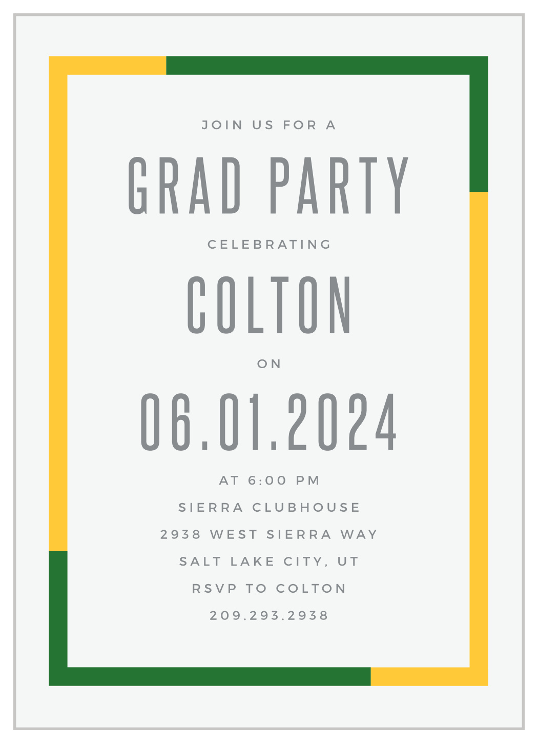 Color Frame Graduation Invitations By Basic Invite