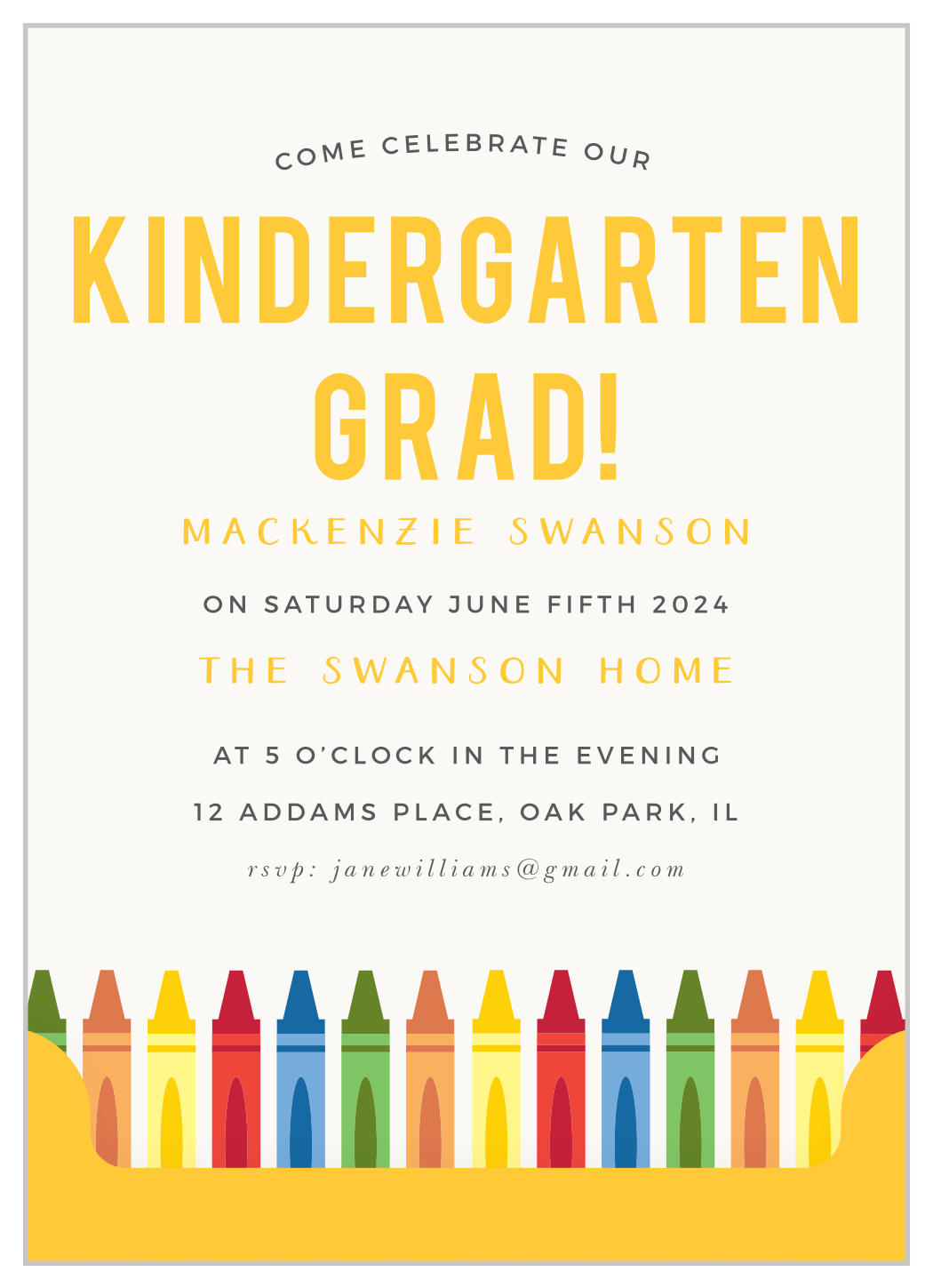 kindergarten crayon graduation invitations by basic invite