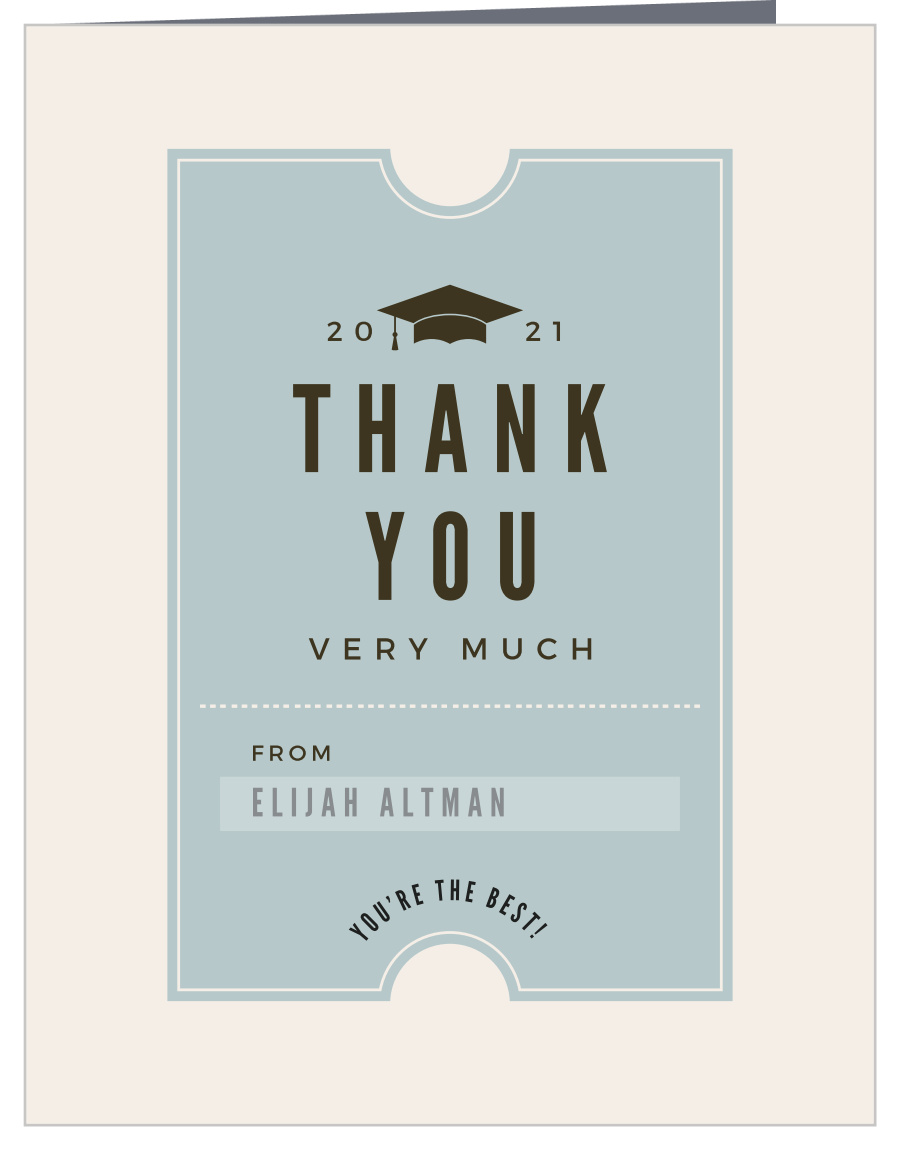 farewell ticket graduation thank you card