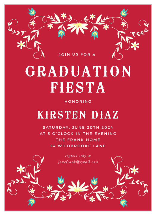 Fiesta Graduation Announcements Invitations Match Your Color Style Free