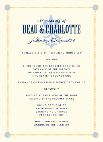 wedding programs match your