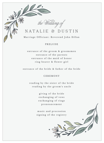 Wedding Programs | Match Your Colors & Style Free! - Basic Invite