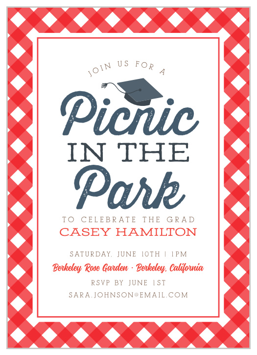 Gather your friends and family around you for your graduation festivities with our Graduation Picnic Graduation Invitations.