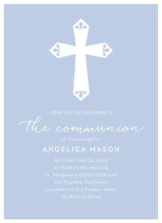 You'll love the simple elegance of our Sleek Script Communion Invitations.