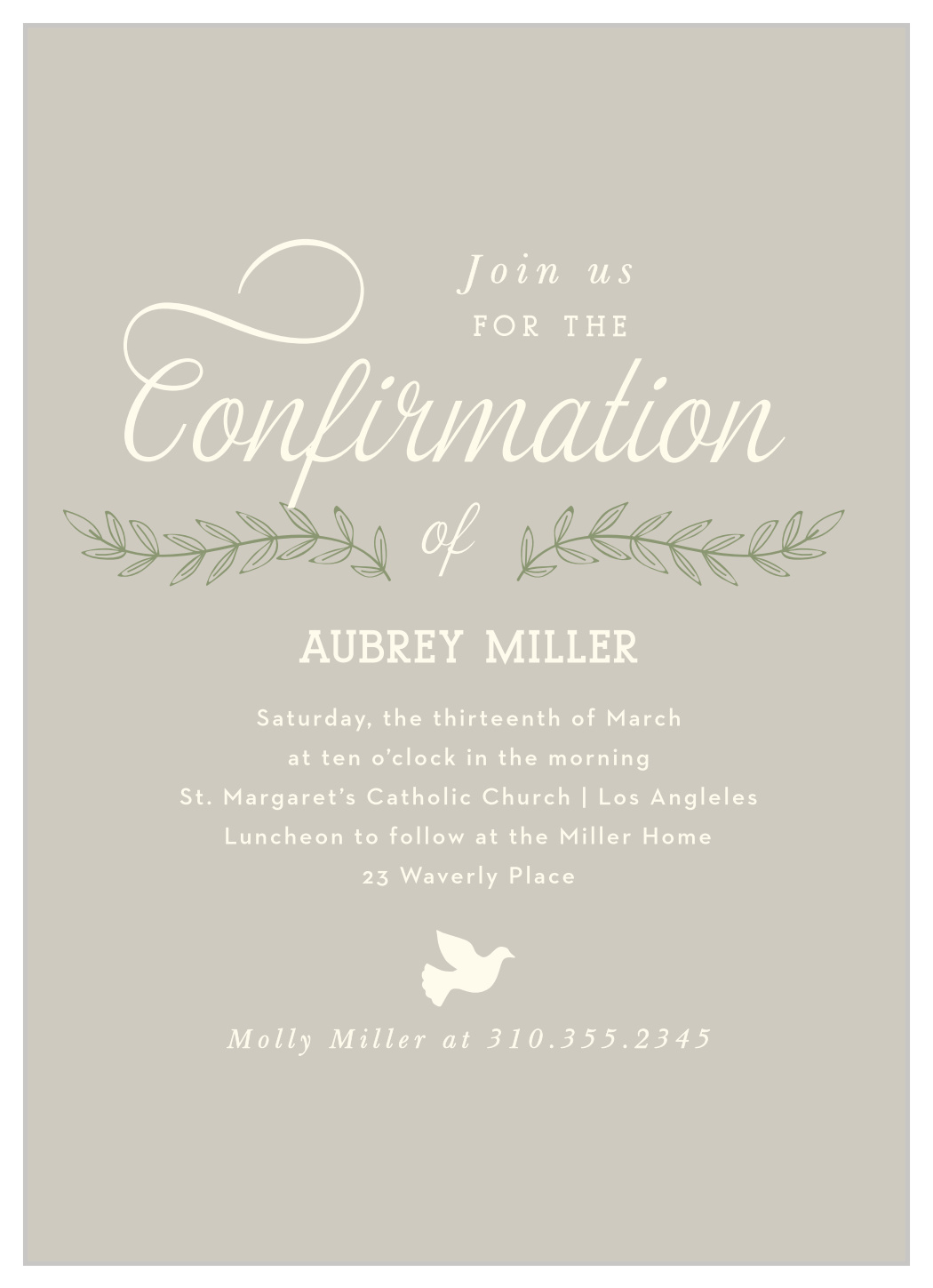Cross With Gold Ribbon Confirmation Invitations Communion