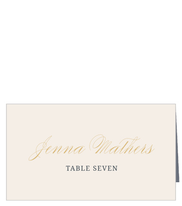 Help your guests find their seats with our Trimmed In Gold Wedding Place Cards