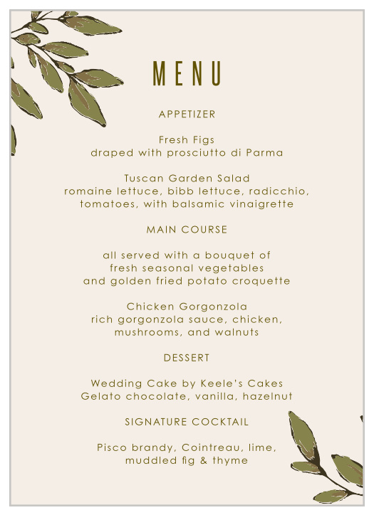 Wedding Menus | Design Your Menu Cards Instantly Online!