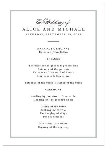 Monogram Square Wedding Programs By Basic Invite