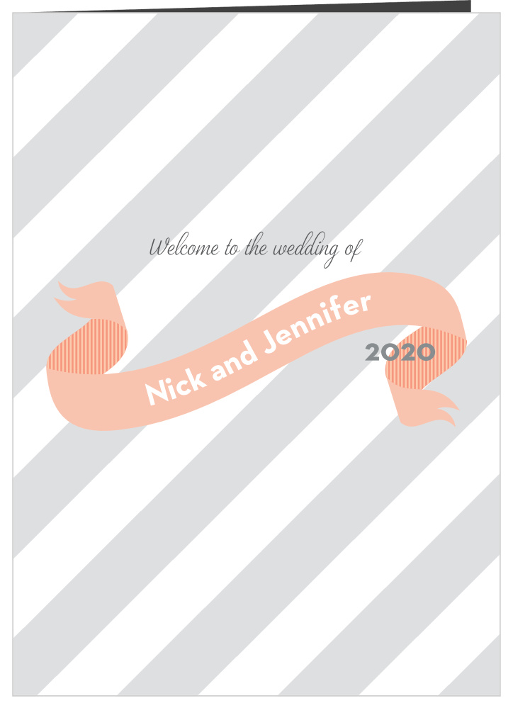 Ribbon Stripes Wedding Programs By Basic Invite