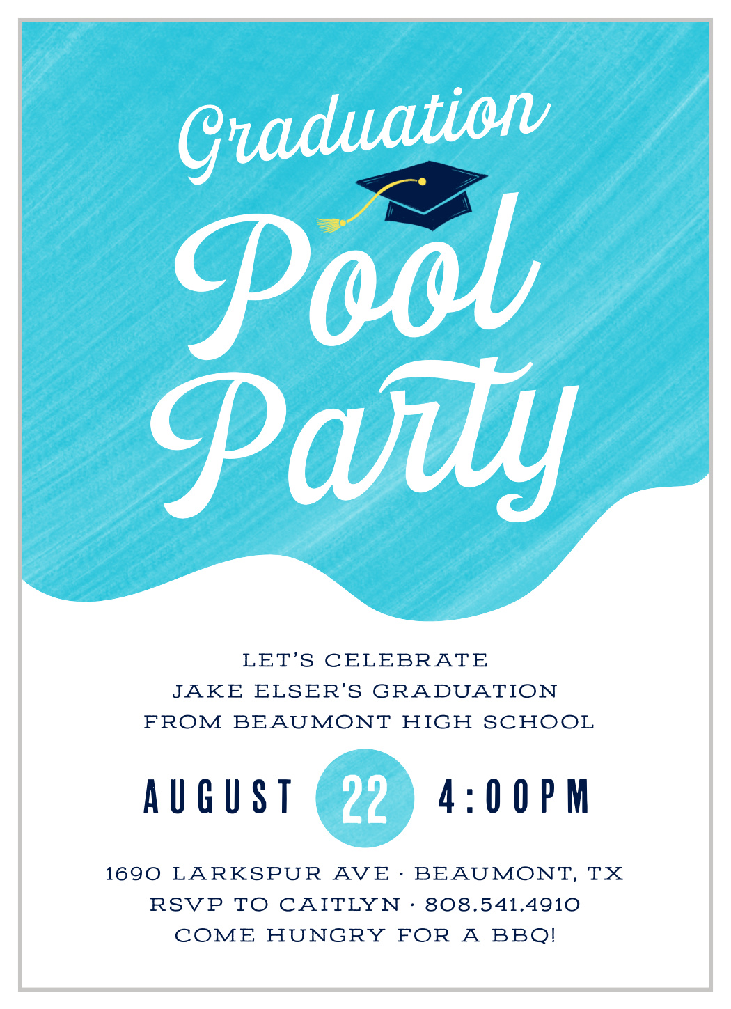 Graduation Pool Party Invitation