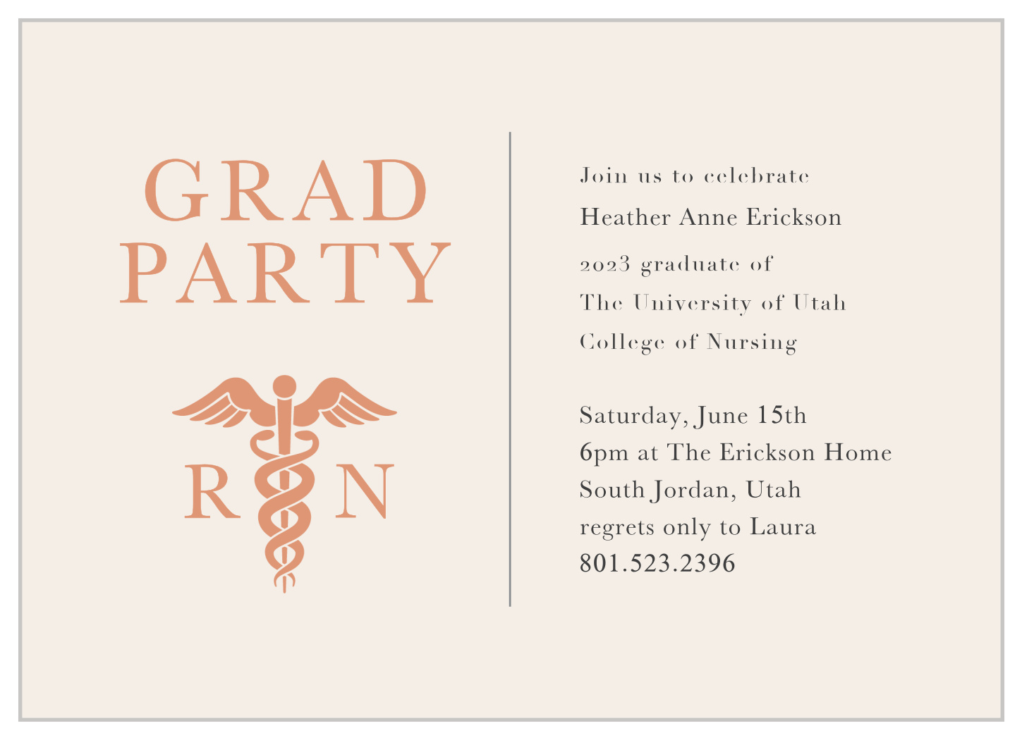 Nursing Symbol Graduation Invitations by BasicInvite.com