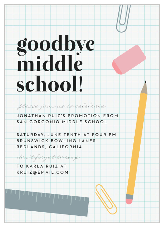 middle school graduation announcements invitations match your color style free