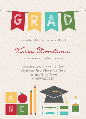 Kindy Graduation Invitations 2