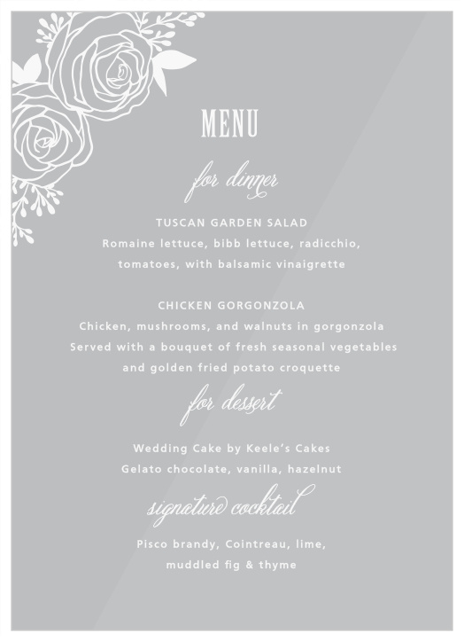 Wedding Menus Design Your Menu Instantly Online! Basic Invite