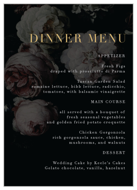 Wedding Menus | Design Your Menu Cards Instantly Online!