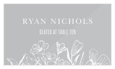 Intricate florals bloom out of the Floral Border Clear Wedding Place Cards! 