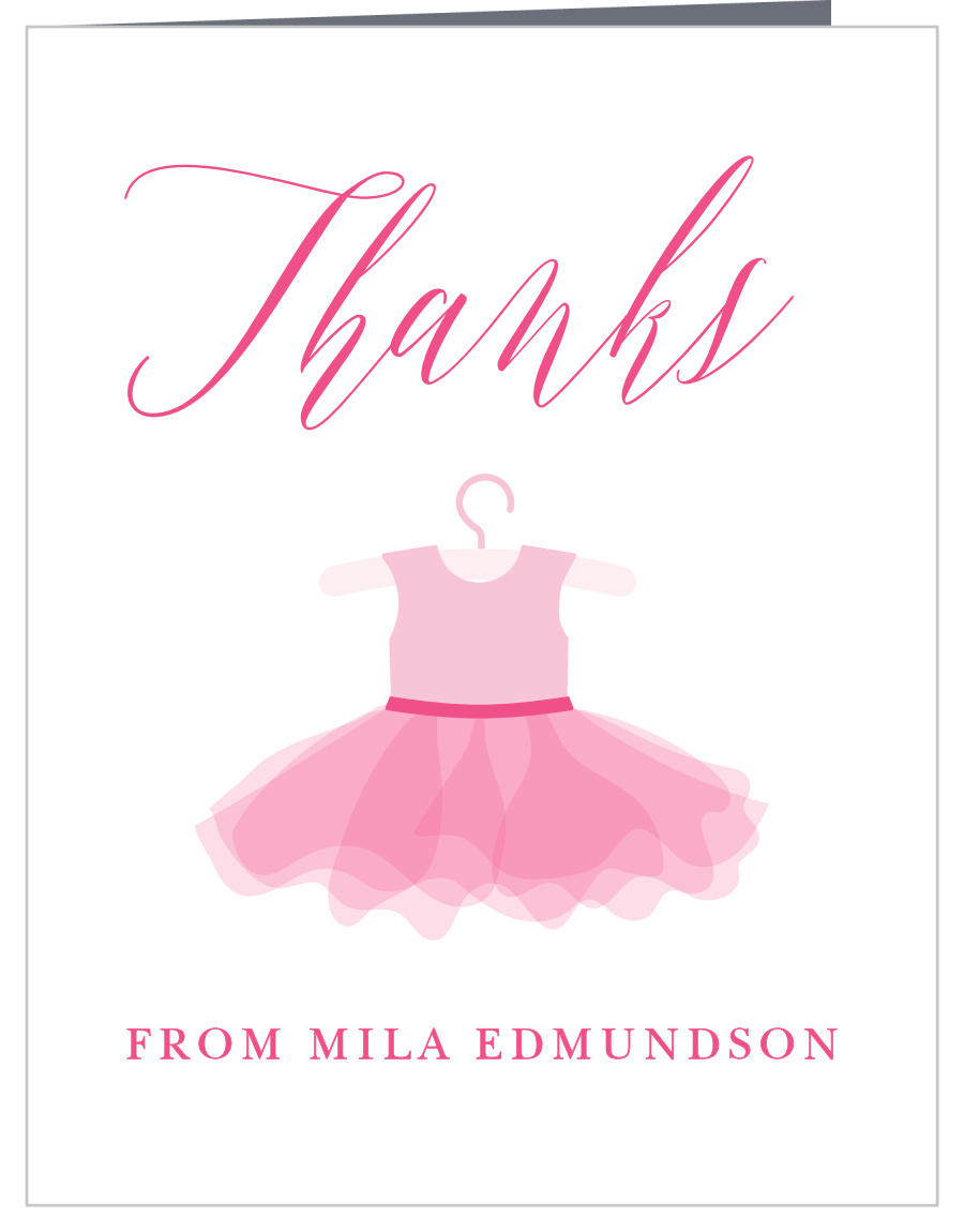 Silver & Pink Ballerina Ballet Party Thank You Cards Silver & Pink Ballerina Ballet Party Thank You Cards