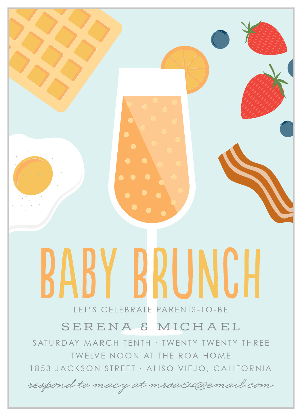 parents-to-be brunch baby shower invitations