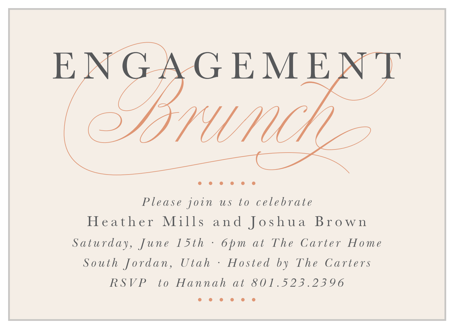 Elegant Brunch Engagement Invitations by Basic Invite