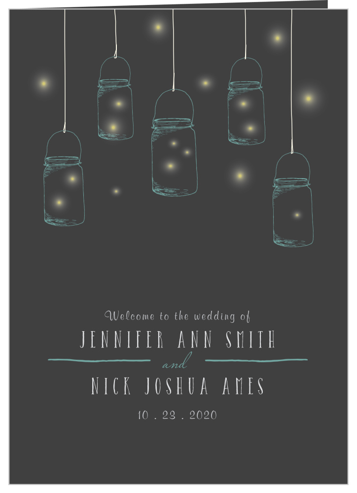 Mason Jars Fireflies Wedding Programs By Basic Invite