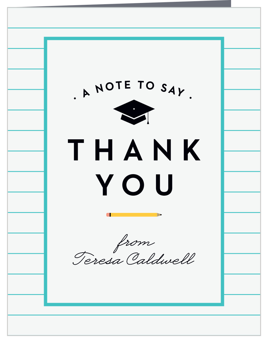 Teacher S Pencils Graduation Thank You Card By Basic Invite