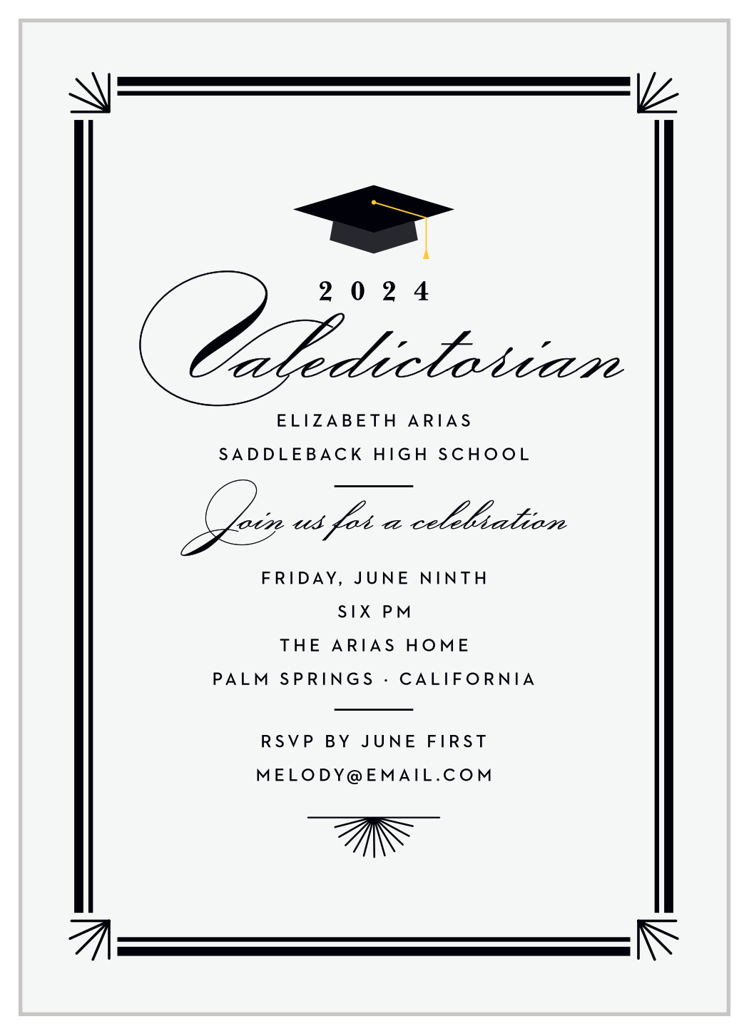 valedictorian grad graduation invitations graduation invitaions