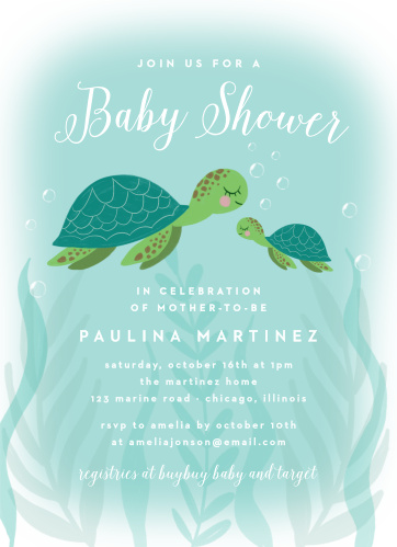 Under The Sea Baby Shower Invitations Match Your Color Style Free