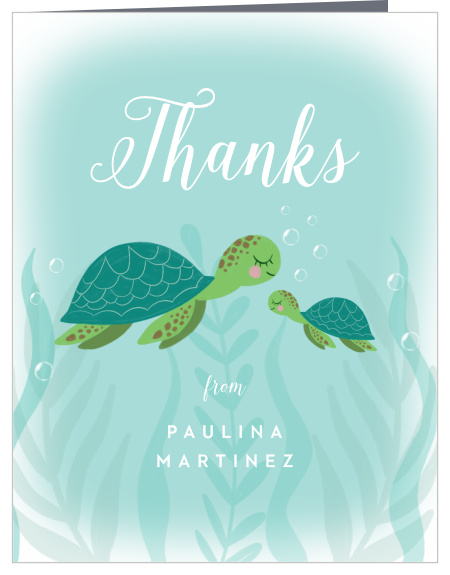 Show appreciation to those who swam over to your celebration with our Sea Turtles Baby Shower Thank You Cards.