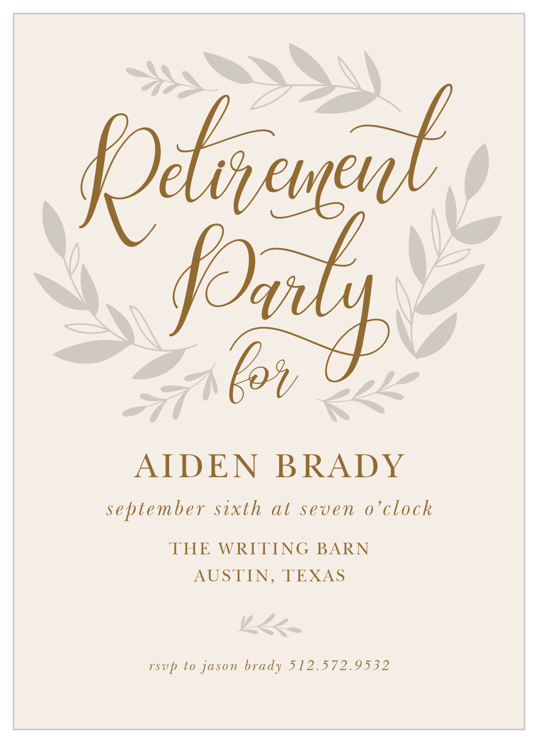fall sprigs retirement invitationbasicinvite